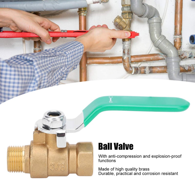 3Pcs Brass Ball Valve Set 3 8 Inch Male Female Thread Water Pipe Shut Off Switch - Image 5