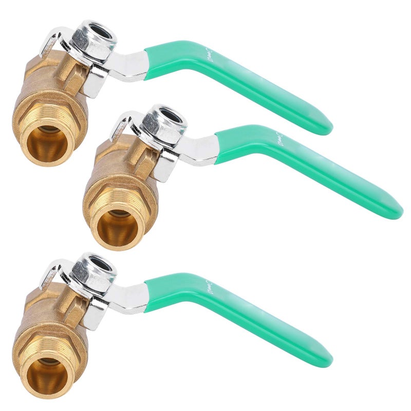 3Pcs Brass Ball Valve Set 3 8 Inch Male Female Thread Water Pipe Shut Off Switch - Image 3