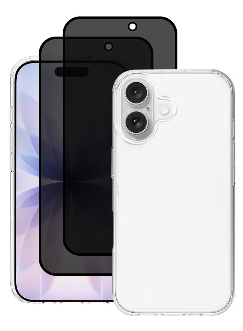 3 Packs TPU Clear Case for iPhone 17 Slim Design, One Case Two Privacy Screen Protectors, Shockproof Protection, Scratch-Resistant Cover with Enhanced Grip, Wireless Charging Compatible - Image 1