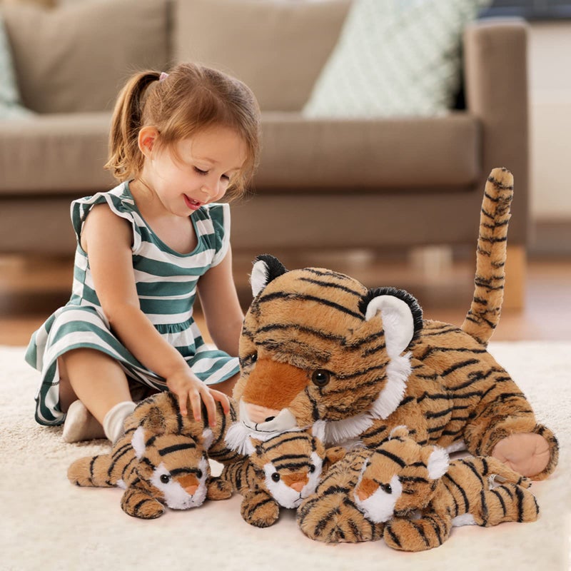 MorisMos Tiger Plush Toys  Soft Tiger Stuffed Animal with Babies Inside Large Stuffed Tiger Plush for Boy Girls Thoughtful Gift for Kids Birthday Baby Shower Christmas Thanksgiving Valentines - Image 2