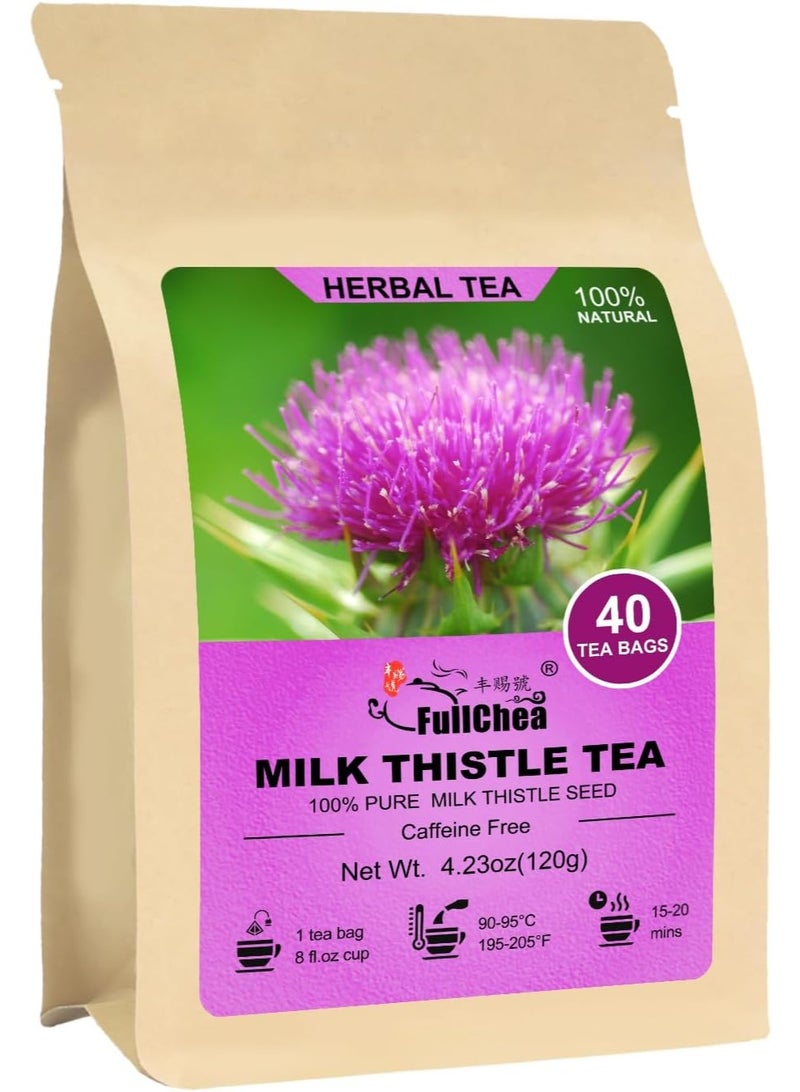 FullChea - Milk Thistle Tea Bags, 40 Teabags, 3g/Bag - Natural Milk Thistle Seed - Image 1