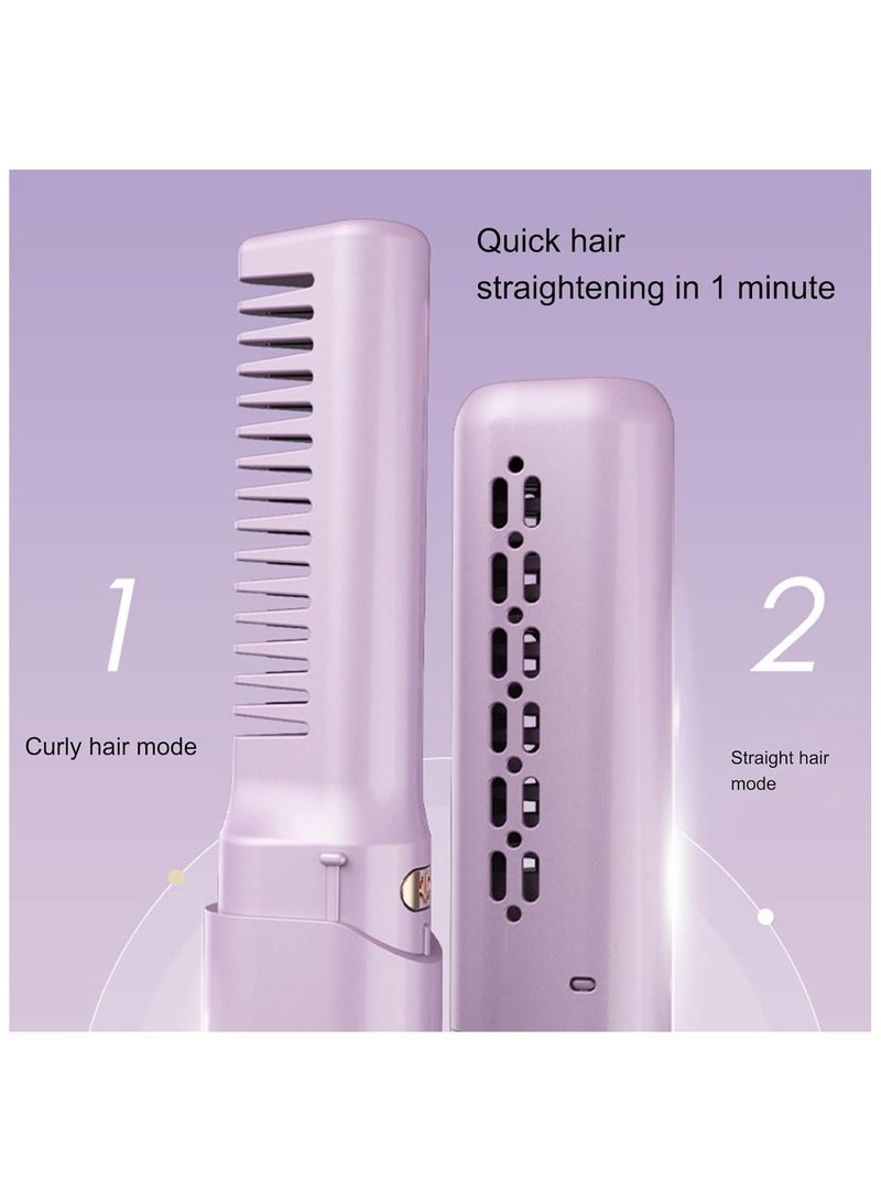 general Hair Straightener Brush, Comb Brush Straightener, 2 in 1 Cordless Heated Styling Comb, Portable Hair Straight Brush, Smooth Hair Flat Iron Brush, 3 Heating Setting Brush, Durable Hair Iron Brush - Image 2