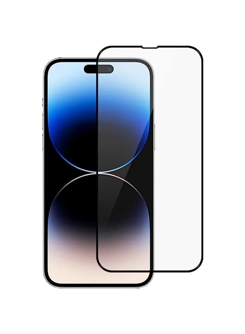 HuHa iPhone 14 Pro Screen Protector Premium Clear 6.1 Inch Unbreakable Bubble Free, Tempered Glass HD Clear, Anti-Scratch 9D Tempered Glass Protector For iPhone 14 Pro - Black/Clear 