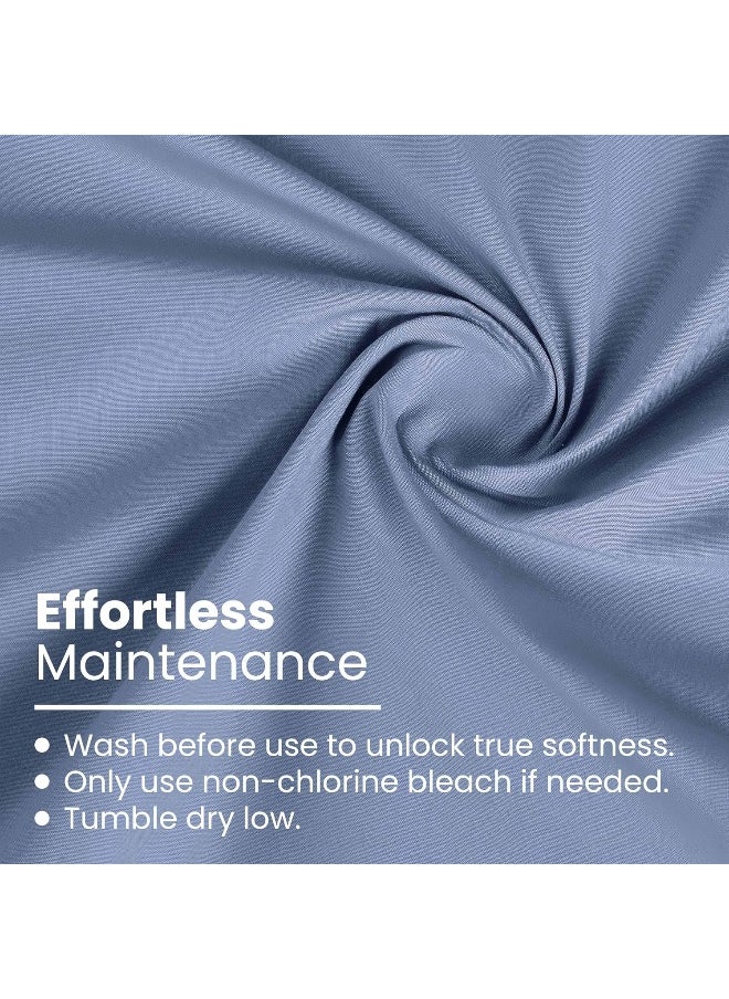 Martex - Martex 400 Thread Count Luxury 4 Piece King Sheet Set - 100% Long-Staple Cotton - Sateen Weave - Silky Soft & Durable - Wrinkle & Fade Resistant - Deep Pocket - Blue Sheet Set (King, Blue) - Image 1