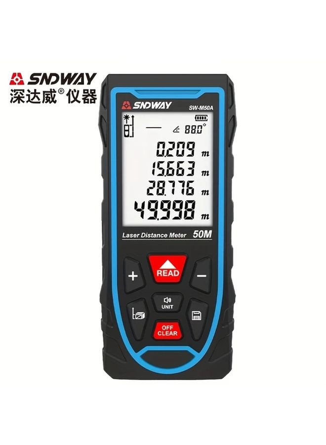SNDWAY 2 In 1 Laser Tape Measure Digital Laser Distance Meter 164ft Steel Tape Electronic Angle Sensor - Image 1