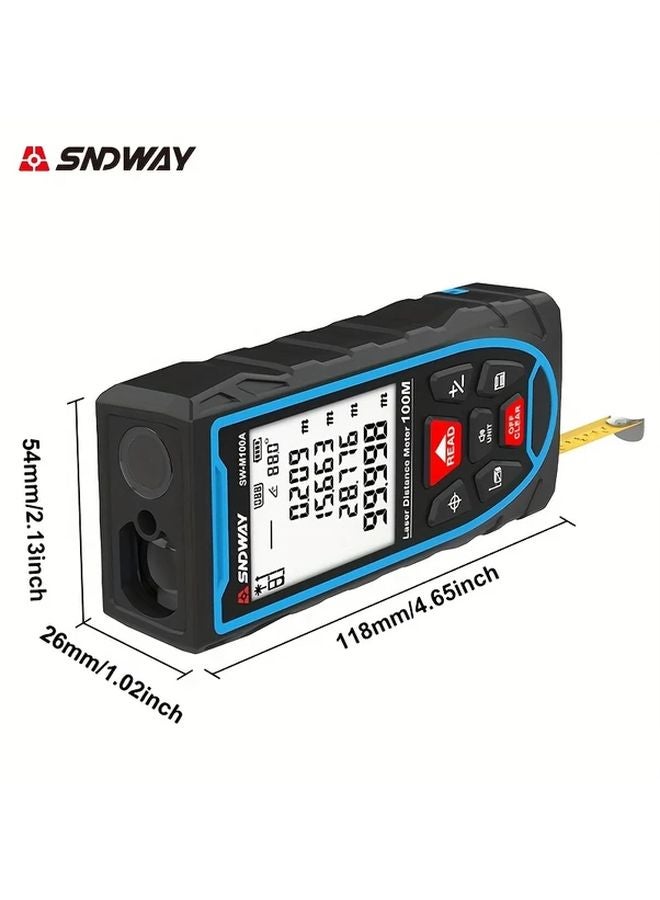 SNDWAY 2 In 1 Laser Tape Measure Digital Laser Distance Meter 164ft Steel Tape Electronic Angle Sensor - Image 3