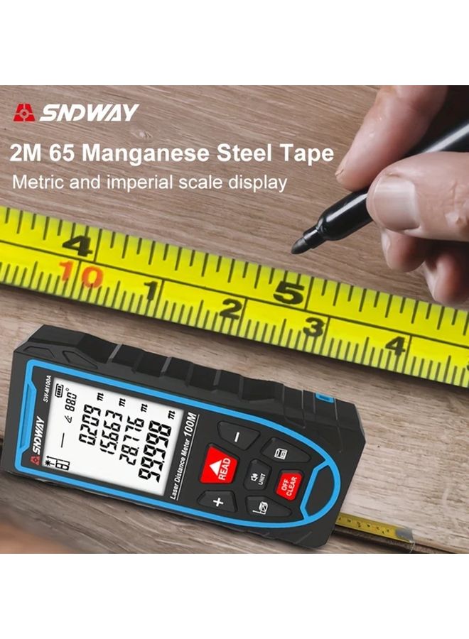 SNDWAY 2 In 1 Laser Tape Measure Digital Laser Distance Meter 164ft Steel Tape Electronic Angle Sensor - Image 4