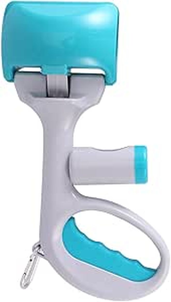 Pet Pooper Scooper With Long Handle Portable Dog Waste Pickup Tool Blue For Outdoor Puppy Cat Cleaning - Image 1