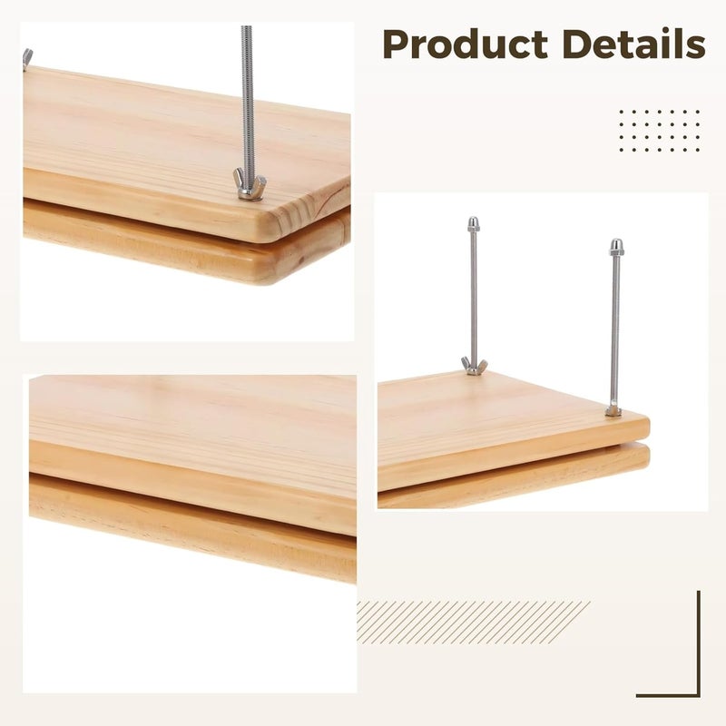 Wood Book Press, Solid 11.6 X 7.7 X 0.6 in Paper Clamp with Double Layer, Threaded Posts - Image 2