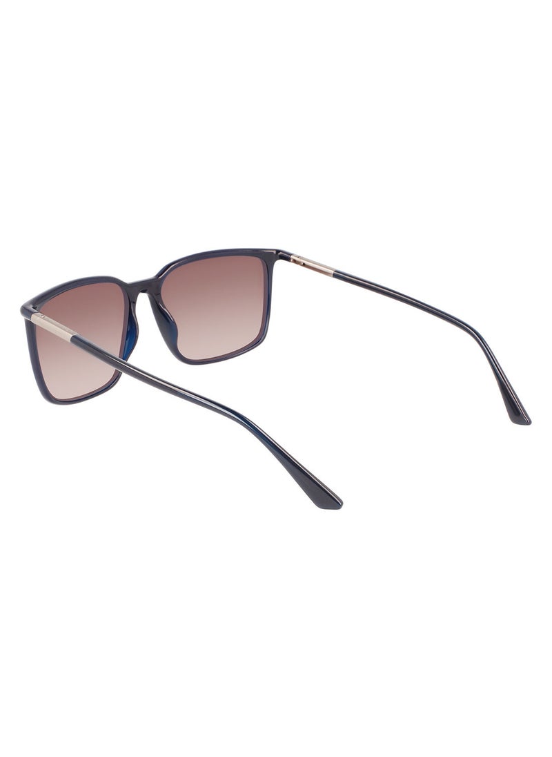 CALVIN KLEIN - Full Rim Bio Injected Modified Rectangle Sunglasses Ck22522S 5916 (438) Blue - Image 1
