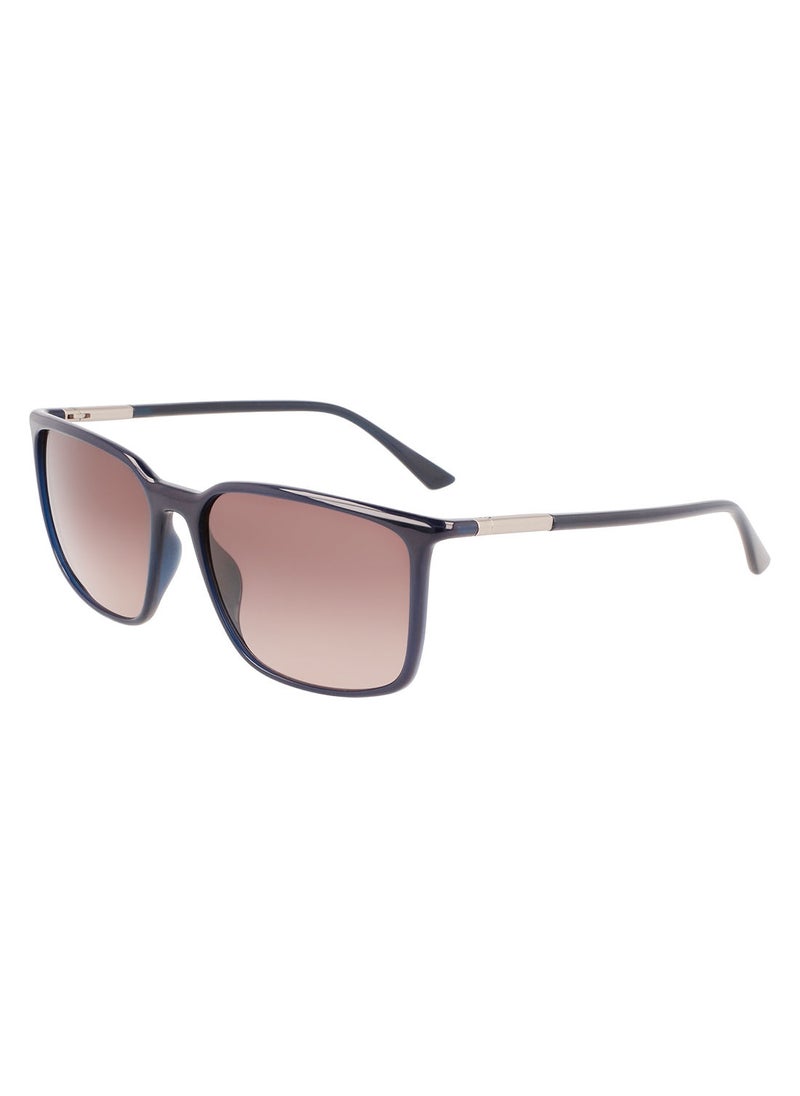 CALVIN KLEIN - Full Rim Bio Injected Modified Rectangle Sunglasses Ck22522S 5916 (438) Blue - Image 1