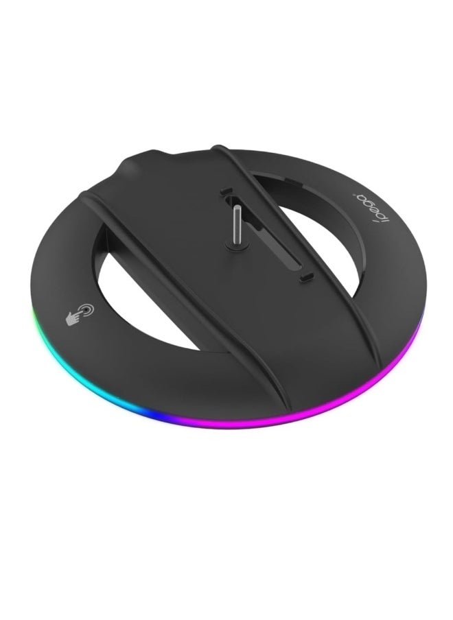 Generic - PS5 Slim Vertical Stand, Optical and Digital Version Vertical Stand with Screw for Playstation 5 Slim Base Accessories (Round Base with RGB Light) - Image 1