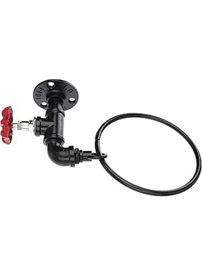 Matte Black Iron Towel Ring Wall Mounted Waterproof Vintage Bathroom Hardware - Image 1