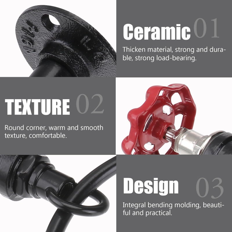 Matte Black Iron Towel Ring Wall Mounted Waterproof Vintage Bathroom Hardware - Image 4