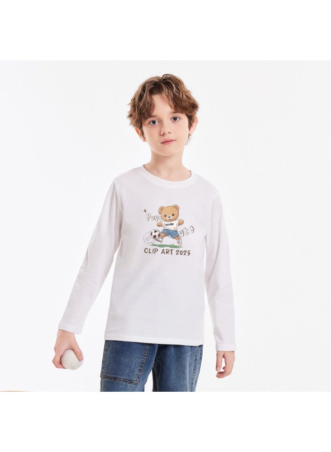 Badibadi new Autumn 2025 Collection, Long Sleeve Solid Color T-shirt For Boys And Kids, Simple And Comfortable Design - Image 4