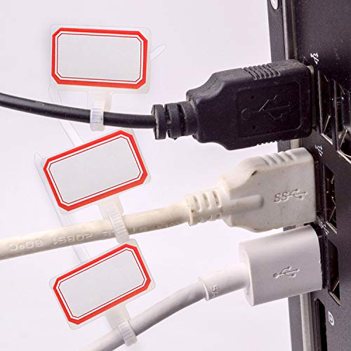 BronaGrand 200 Pieces Nylon Cable Marker Ties,Self-locking Cord Tags Write on Ethernet Wire Zip Mark Tags Nylon Power Marking Label - Image 5
