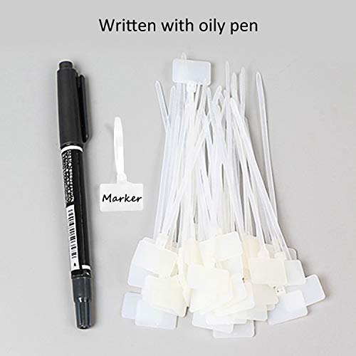 BronaGrand 200 Pieces Nylon Cable Marker Ties,Self-locking Cord Tags Write on Ethernet Wire Zip Mark Tags Nylon Power Marking Label - Image 3