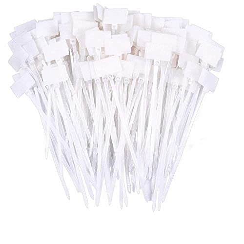 BronaGrand 200 Pieces Nylon Cable Marker Ties,Self-locking Cord Tags Write on Ethernet Wire Zip Mark Tags Nylon Power Marking Label - Image 1