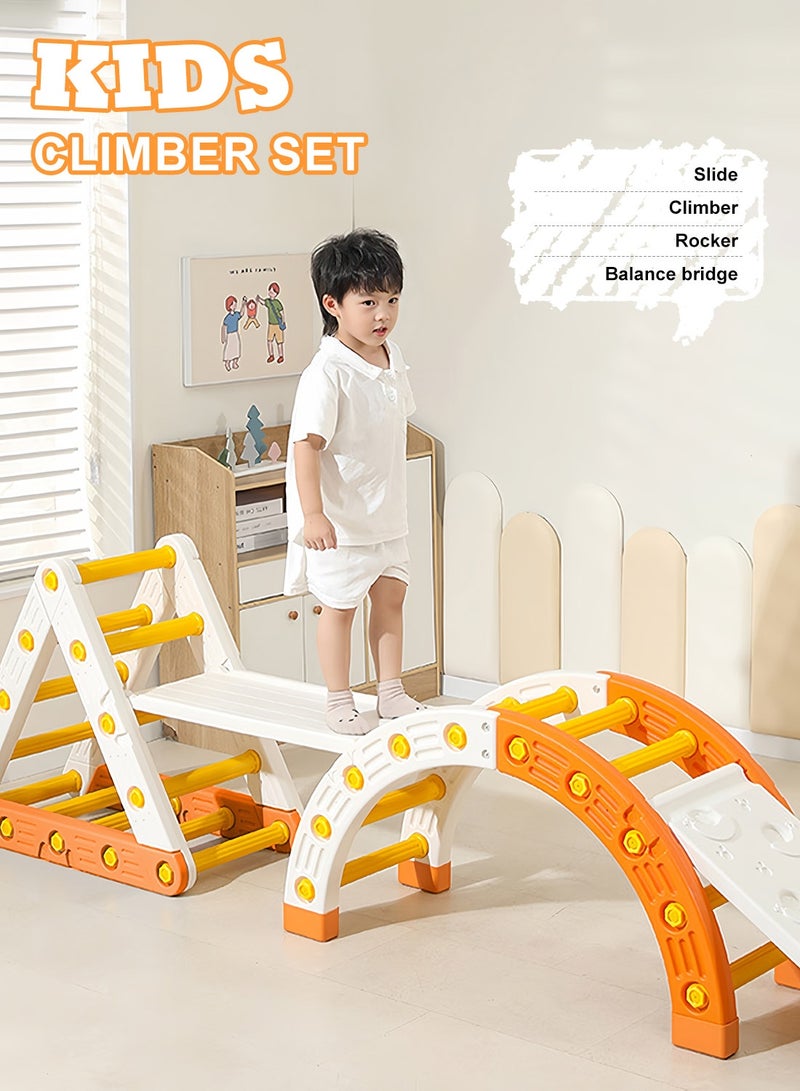 ما بيبي مجموعة ألعاب تسلق الأطفال الخشبية القابلة للطي 4 في 1 من مونتيسوري مع قوس ومنحدر وسلم، صالة ألعاب رياضية داخلية للأطفال الصغار من مونتيسوري - Image 5