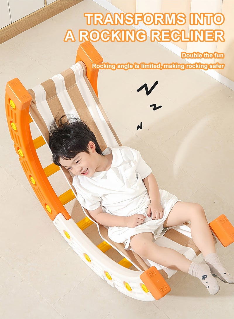 ما بيبي مجموعة ألعاب تسلق الأطفال الخشبية القابلة للطي 4 في 1 من مونتيسوري مع قوس ومنحدر وسلم، صالة ألعاب رياضية داخلية للأطفال الصغار من مونتيسوري - Image 4