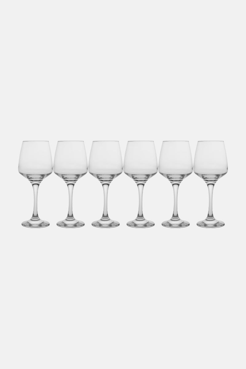 LAV 6 Pieces Lal Wine Glass 295ml, Transparent - Image 1