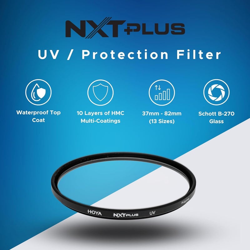 HOYA فلتر UV NXT Plus بقطر 40.5 مم — زجاج شفاف Schott B270 مع طلاء متعدد الطبقات HMC ب10 طبقات لنقل الضوء بنسبة 98%، طلاء مقاوم للماء، إطار من الألمنيوم - فلتر عدسة كاميرا لصور حادة وواضحة - Image 2