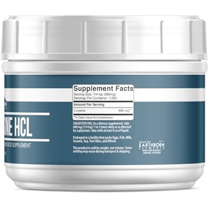 Earthborn Elements Lysine HCL Powder (1.5 lb), Always Pure, No Fillers Or Additives - Image 2