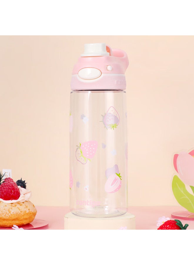 Contigo Kangdike Plastic Cup, Sports Water Bottle, Dragon Mouth Locking Cup, 600ml, Colorful Strawberry, Hbc-dem124 - Image 2
