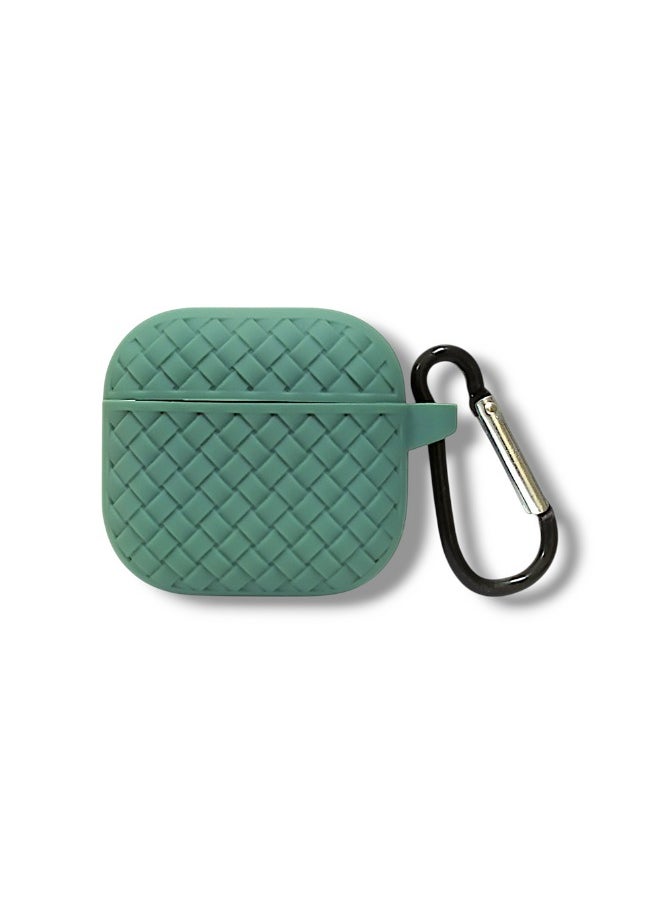 Generic - AirPods 4 Silicone Case with Stylish Ribbed Design - Mint Green - Image 1