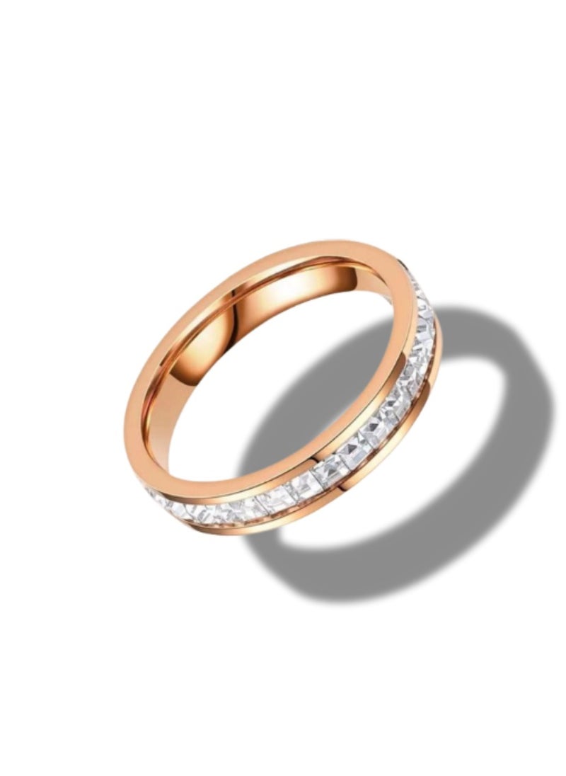 Soko Mesh Rose Gold Diamond Stackable Ring - Exquisite Women's Jewelry, Wedding Band, Luxury Fashion Accessory, , Timeless & Elegant Design, Perfect Gift for Her, Fine Jewelry Collection.  - Image 4