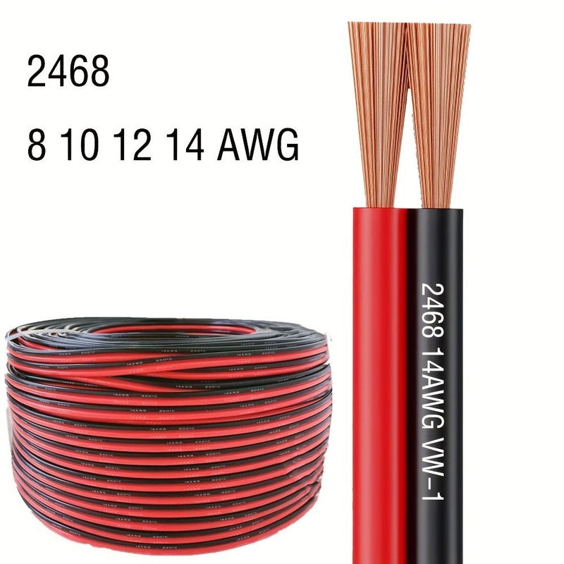 14 AWG 2 Conductor Parallel Wire Pure Bare Copper Electrical Wire 6.56 Feet Length - Image 5