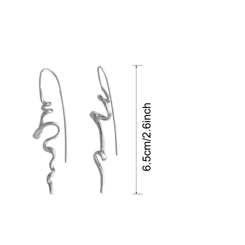 BLBLJERY Silver Earrings for Women Trendy Spiral Threader Earrings Silver Dangle Drop Earring Hypoallergenic 14k Gold Twist Simple Unique Earring Women Unique Jewelry - Image 2