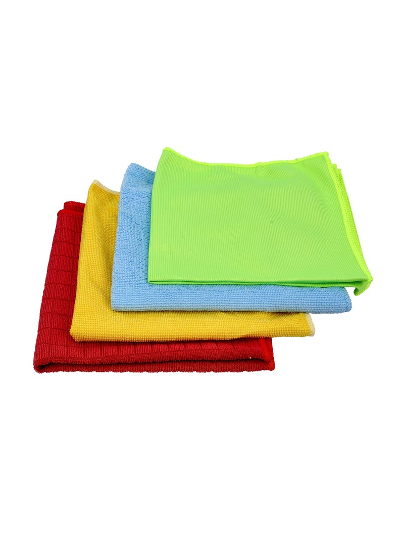 DELCASA 4-Piece Microfiber Cleaning Cloth Set Multicolor 40x40 cm  - Image 1