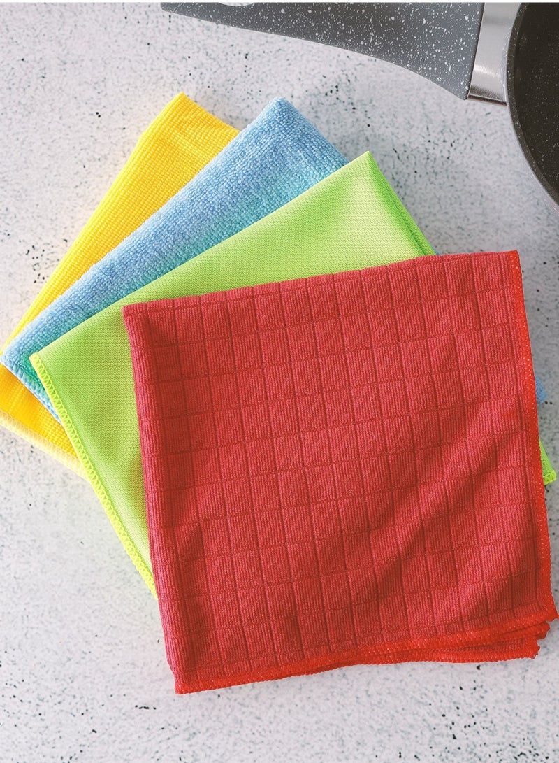 DELCASA 4-Piece Microfiber Cleaning Cloth Set Multicolor 40x40 cm  - Image 2