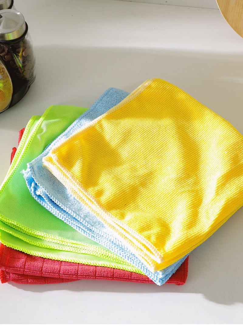 DELCASA 4-Piece Microfiber Cleaning Cloth Set Multicolor 40x40 cm  - Image 4