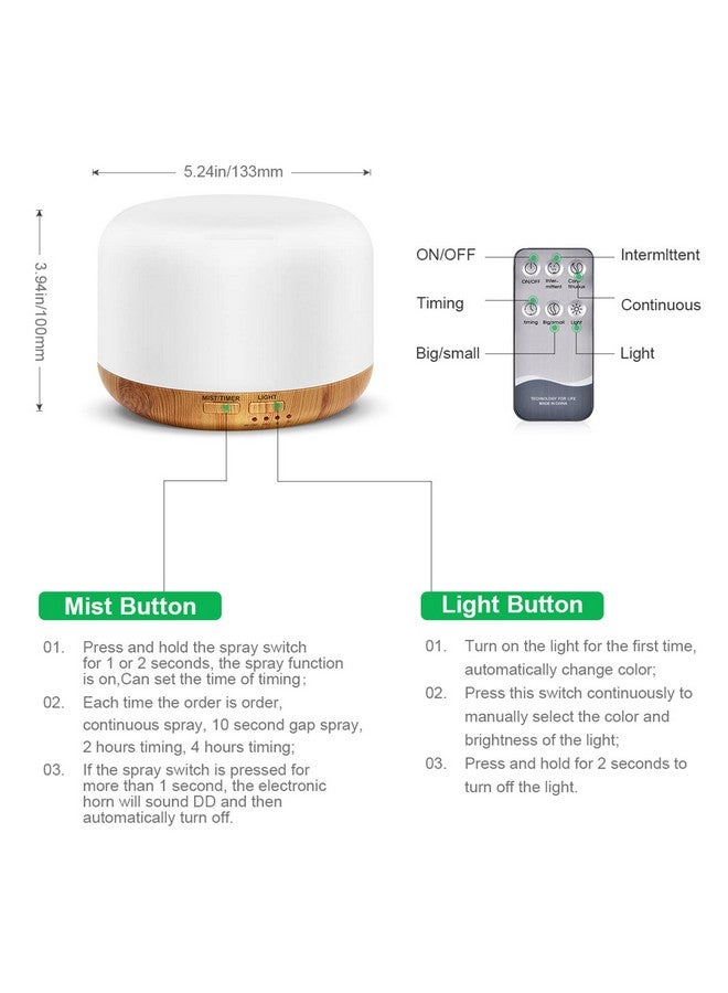 Marchred 300Ml Essential Oil Diffuser Remote Control Ultrasonic Aromatherapy Oil Diffusers Cool Mist Humidifier Waterless Autooff And 7 Led Light Colors For Bedroom Yoga Spa Baby - Image 5