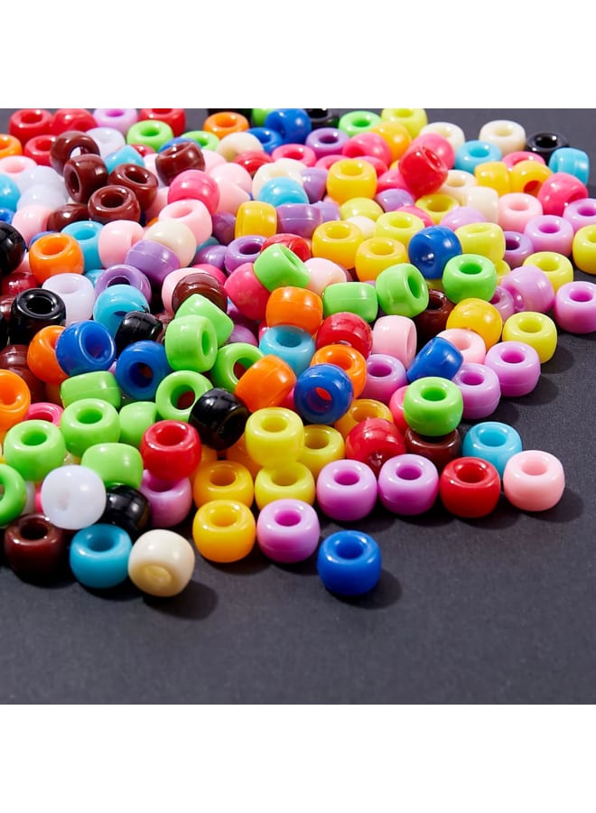 121.5 جرام 15 لون خرز أكريليك أوروبي غير شفاف، خرز المهر برميل مختلط الألوان 9 × 6 مللي متر لصنع الحرف اليدوية والمجوهرات ذاتية الصنع - Image 3