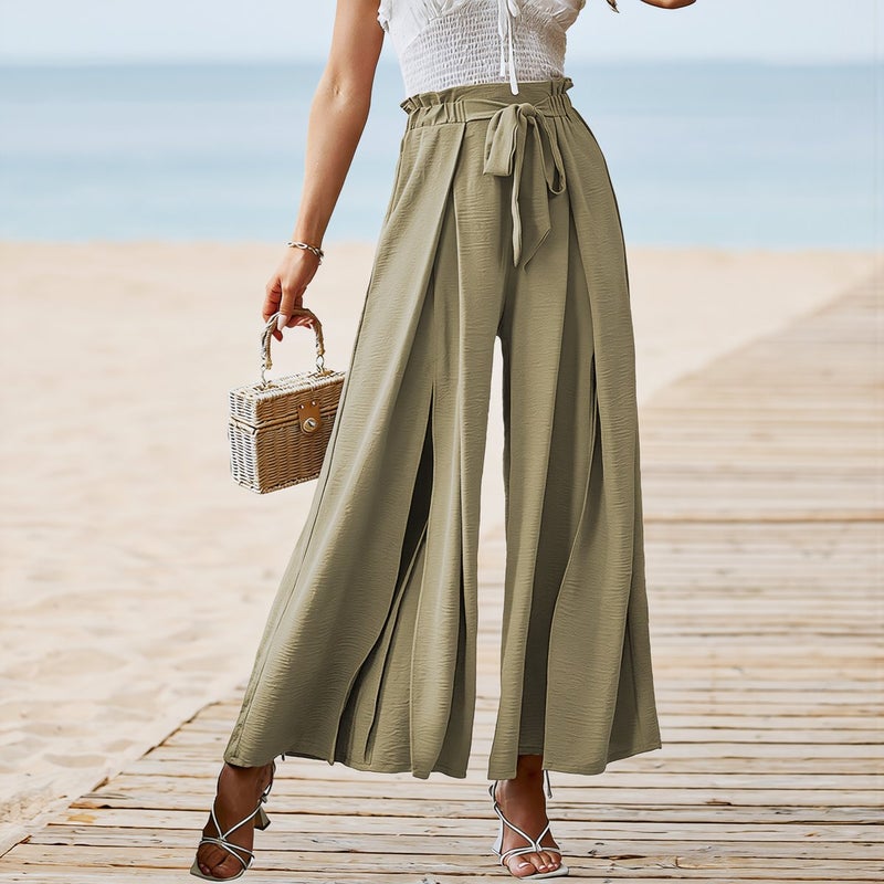 Highly Versatile Mix And Match Wide Leg Pants Multiple Colors Sizes Green S - Image 3