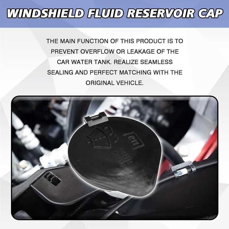 UZZH Windshield Wiper Washer Reservoir Fluid Tank Cap, Car Windscreen Washer Wiper Fluid Reservoir Water Tank Lid Bottle Cap Cover Replacement for Toyota, Venza, RAV4, Highlander, Lexus (Black) - Image 3