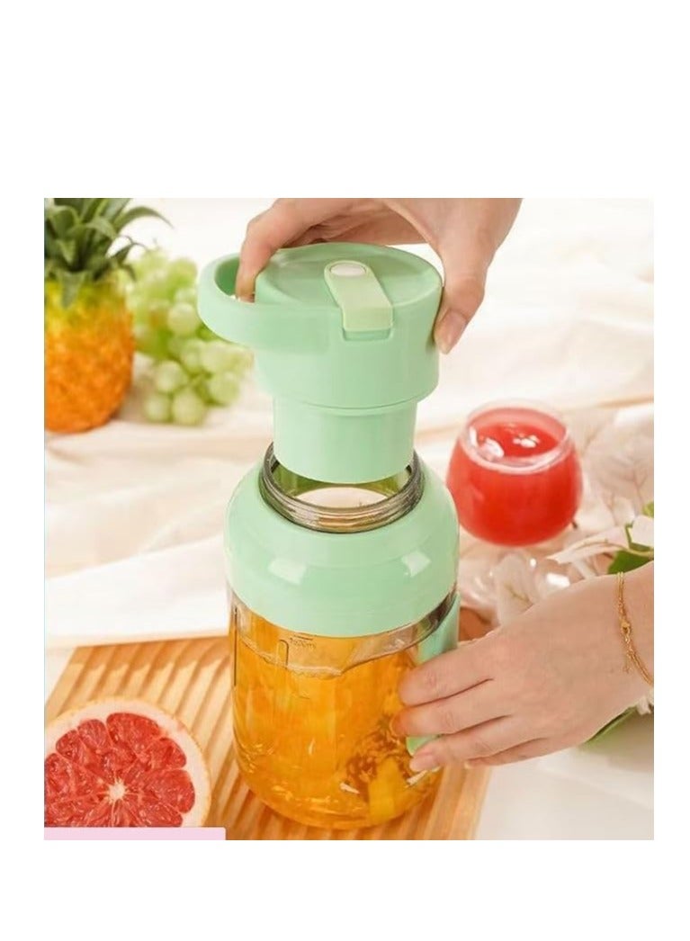 Spaceshoop Portable Personal Blender, 1.5L Handheld Juicer for Summer Smoothies and Shakes, USB Rechargeable Fruit Juice Mixer for Outdoors  (green) - Image 3