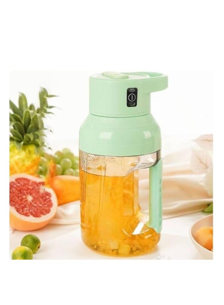 Spaceshoop Portable Personal Blender, 1.5L Handheld Juicer for Summer Smoothies and Shakes, USB Rechargeable Fruit Juice Mixer for Outdoors  (green) - Image 1