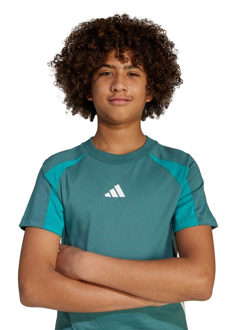 adidas تيشيرت تدريب أخضر جي سي بي للأطفال من - سنوات - Image 3