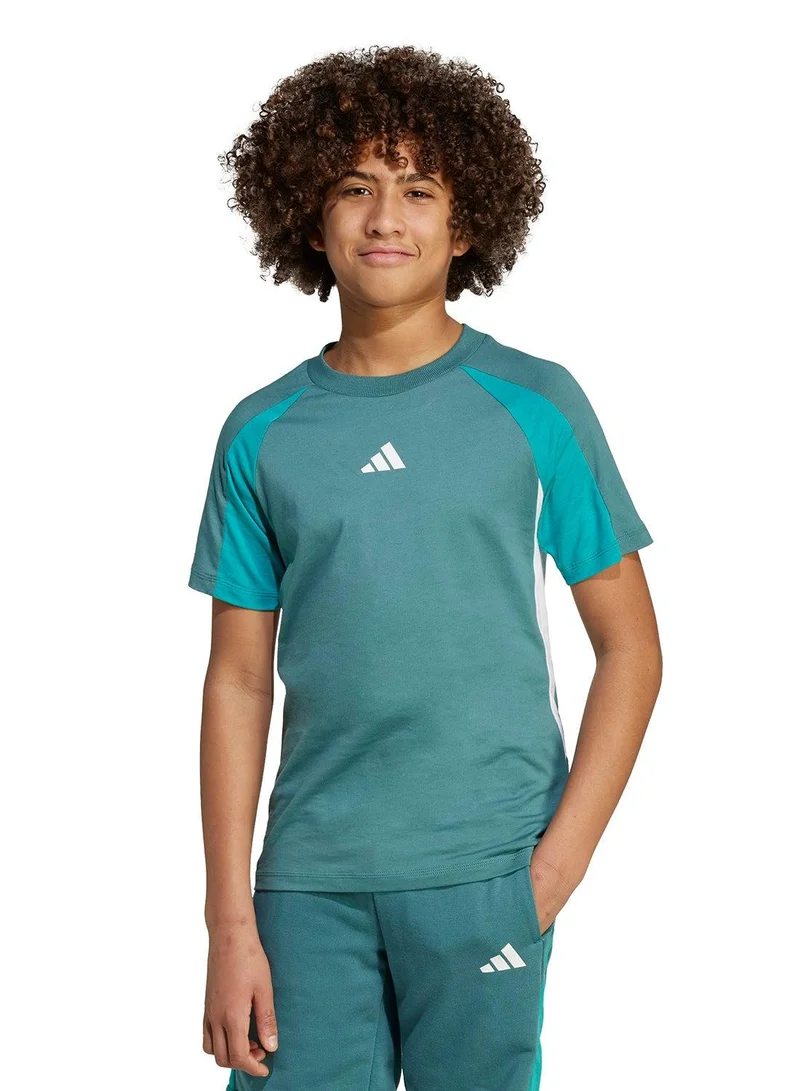 Adidas J Cb T Green Training T-Shirts For Junior 7-8Y
