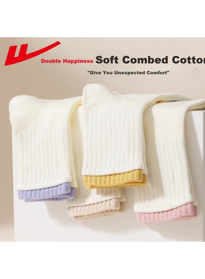 Pull Back Huili Mid-calf Socks, 7a Antibacterial And Odor-resistant Socks, White Socks, Sports Socks, Women's Socks, Spring And Autumn Cotton Socks For Wome - Image 2