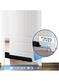XiuWoo 4 pcs Large Door Draft Stopper for Bottom of Doors 36 Inch Under Door Draft Noise Blocker Black Gap Stoppers Door Draft Guard for Bottom of Doors Adjustable Twin Door Sweep Draft Seal Window Sealer  - Image 4