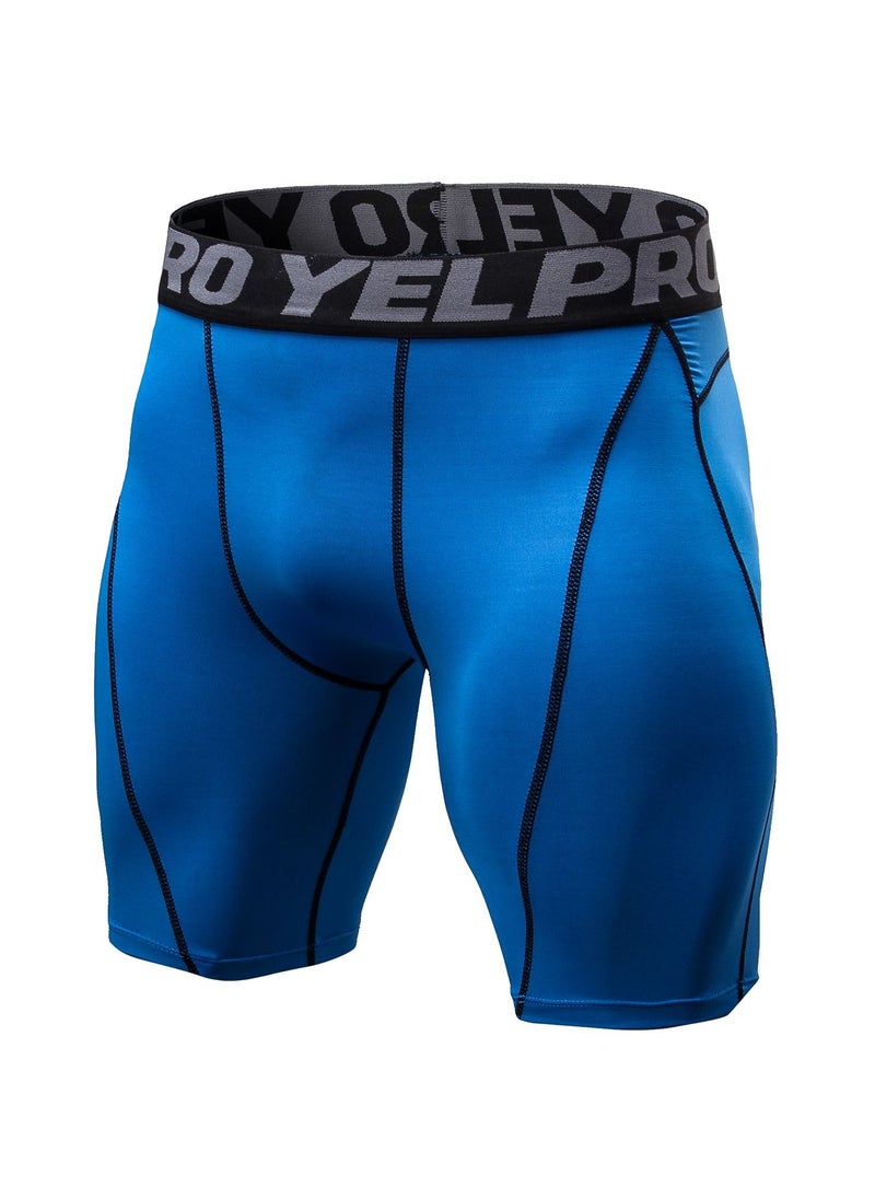 Loquat Men Quick Dry Breathable Elastic Shorts Blue  - Image 1
