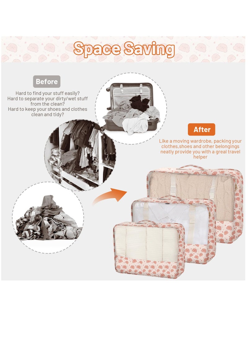 Excefore - Packing Cubes for Suitcase, Packing Cubes for Travel Suitcase Organizer Bags Set Expandable Luggage Organizers for Suitcase Backpack Travel Essentials, Bear-7 Pack - Image 1