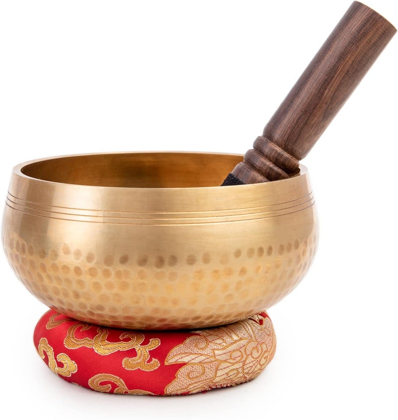 HIMALAYAN BAZAAR Tibetan Singing Bowl Set - Easy To Play for Beginners - Authentic Handcrafted Mindfulness Meditation Holistic Sound 7 Chakra Healing Gift by Himalayan Bazaar (6) - Image 5
