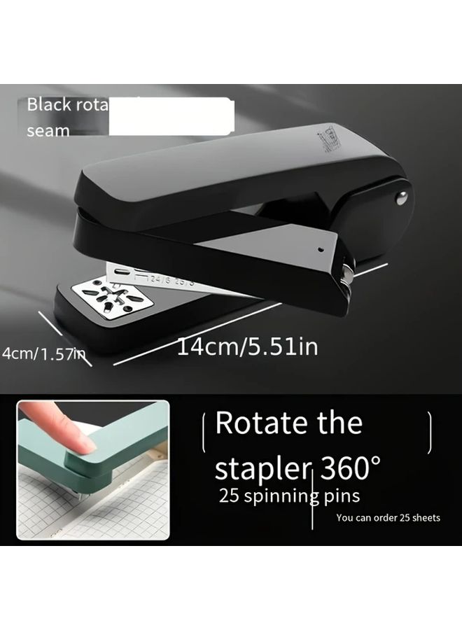 360 Degree Rotating Pink Stapler Heavy Duty Foldable For Home And Office - Image 3