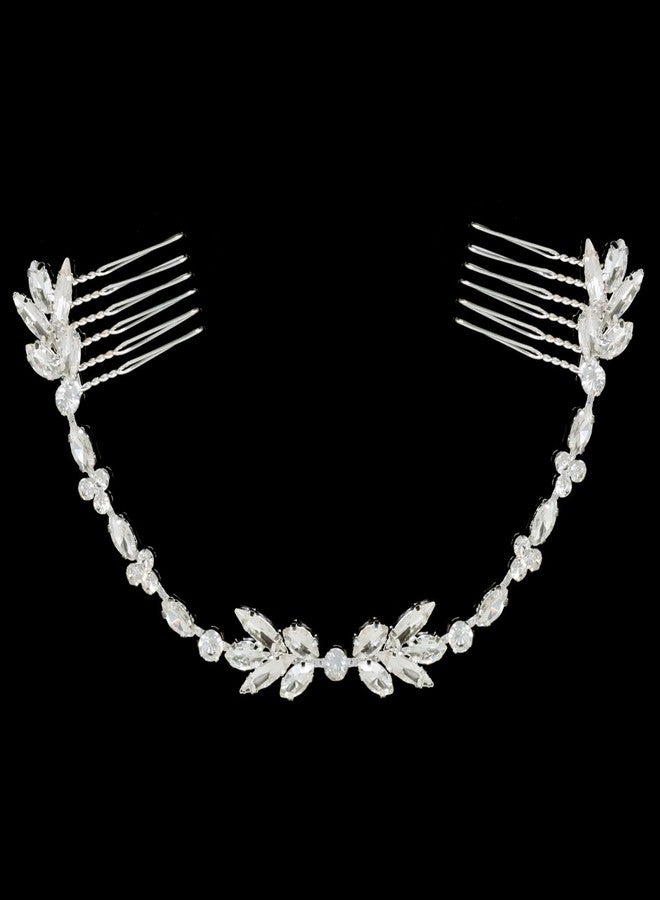 Honbay 1PCS Sparkling Rhinestones Hair Comb Fashion Ladies Chain Tassel Hair Side Comb Wedding Shiny Crystal Hair Clip Comb Bridal Headpieces Bride Headwear Wedding Hair Accessories Boho Headbands - Image 2